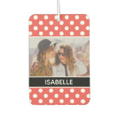 Niedliches Custom Red Polka Dot Foto Personalisier Autolufterfrischer (Vorderseite)