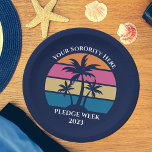 Niedliches Custom Studentinnenverbindung Pledge We Pappteller<br><div class="desc">Diese niedliche Sonnenuntergang-Platte aus tropischer Palme ist die perfekte Ergänzung zu einem Party mit Freunden aus der Uni oder zu einem vergnüglichen Kreuzfahrtschiff-Urlaub mit der Familie. Personalisieren Sie ein Set individueller Becher für Ihre Gruppenfeier am Strand oder auf einer Wiedersehen.</div>