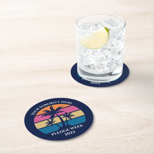 Niedliches Custom Studentinnenverbindung Pledge We Runder Pappuntersetzer (Vor Ort)