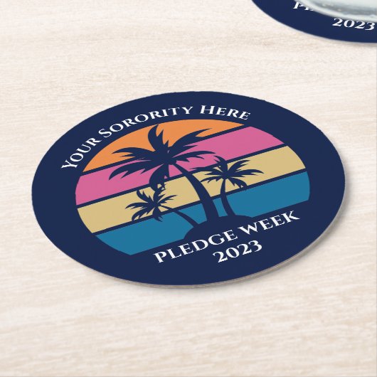Niedliches Custom Studentinnenverbindung Pledge We Runder Pappuntersetzer (Angewinkelt)