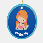 Niedliches Custom Swim Team Redhead Girl Weihnacht Keramik Ornament (Links)
