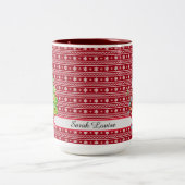 Niedliches Custom Watercoler Snowman Weihnachtsbau Zweifarbige Tasse (Mittel)