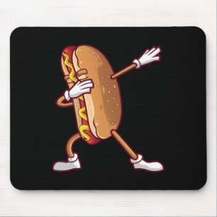 Niedliches Dabbing Hot Dog Design für Kinder Männe Mousepad