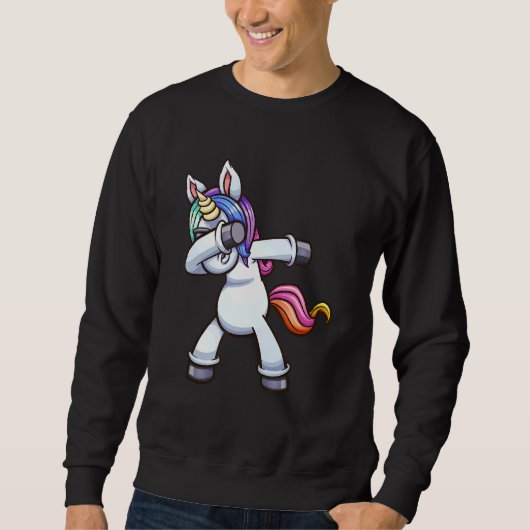 Niedliches Dabbing Magisches Einhorn für Jungen Mä Sweatshirt (Vorderseite)