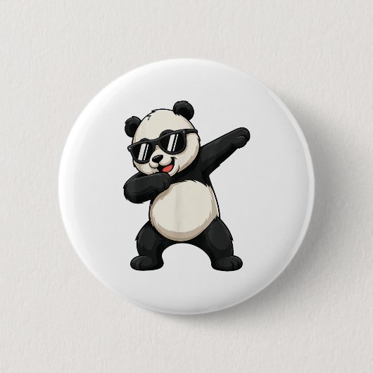 Niedliches Dabbing Panda Bären Outfit Junge Männer Button (Vorderseite)