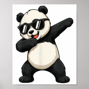 Niedliches Dabbing Panda Bären Outfit Junge Männer Poster
