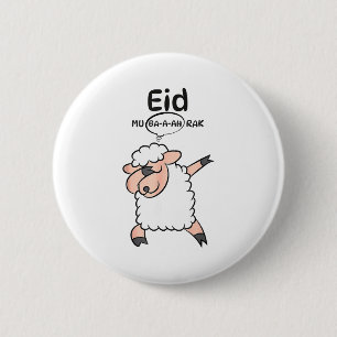 Niedliches Dabbing-Schaf Eid Mu-ba-a-ah-rak Eid Al Button