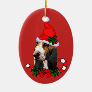 Niedliches Dachshund-Jagdhund-Weihnachten Keramik Ornament