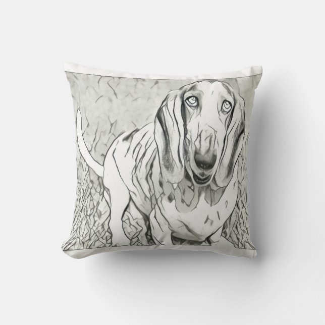 Niedliches Dachshund-Jagdhundthrow-Kissen Kissen (Vorderseite)