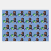 Niedliches DachsundLove Wrapping Paper 48x73cm Geschenkpapier Set (Vorderseite 2)