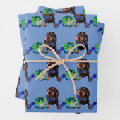 Niedliches DachsundLove Wrapping Paper 48x73cm Geschenkpapier Set (Beispiel)