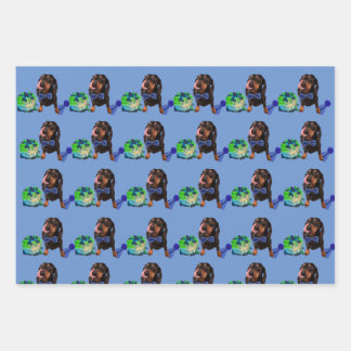 Niedliches DachsundLove Wrapping Paper 48x73cm Geschenkpapier Set