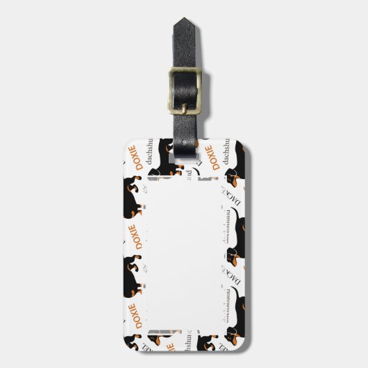Niedliches Dackel-oder Dackel-Muster Gepäckanhänger (Vorderseite vertikal)