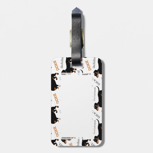 Niedliches Dackel-oder Dackel-Muster Gepäckanhänger (Rückseite vertikal)