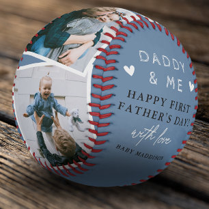Niedliches "Daddy & Me" Foto Collage 1. Vatertag Baseball