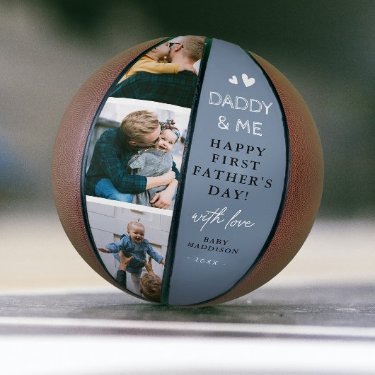 Niedliches "Daddy & Me" Foto Collage 1. Vatertag Basketball