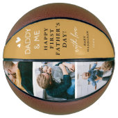 Niedliches "Daddy & Me" Foto Collage 1. Vatertag Basketball (Vorderseite)