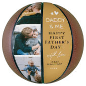 Niedliches "Daddy & Me" Foto Collage 1. Vatertag Basketball (Vertikal)