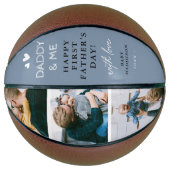 Niedliches "Daddy & Me" Foto Collage 1. Vatertag Basketball (Vorderseite)