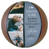Niedliches "Daddy & Me" Foto Collage 1. Vatertag Basketball (Vertikal)
