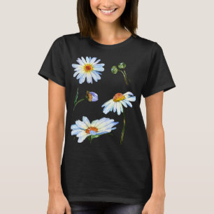 Niedliches Daisy Blume Motif für Frauen Botanische T-Shirt