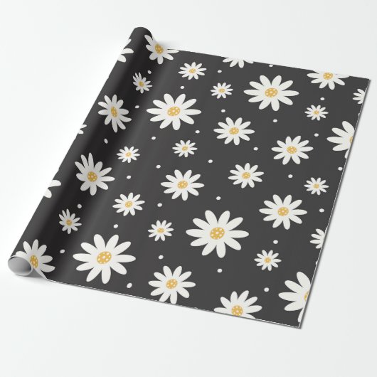 Niedliches Daisy-Blume-Muster Geschenkpapier (Ungerollt)
