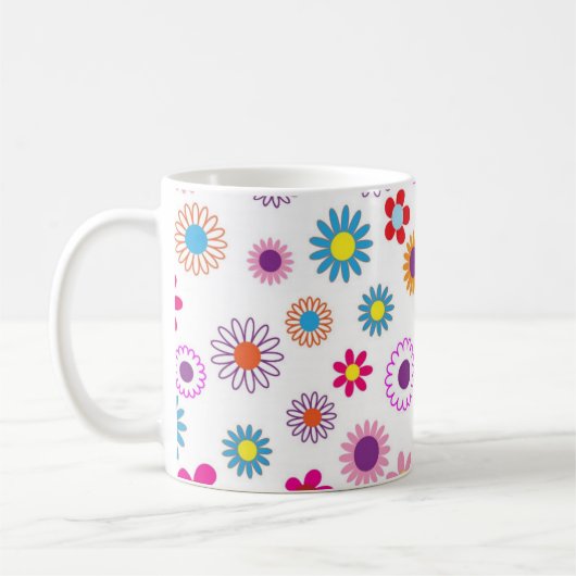 Niedliches Daisy Blume Muster Kaffeetasse (Links)