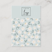 Niedliches Daisy-Floral-Aqua-Blue-Logo Visitenkarte (Vorderseite)