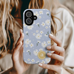 Niedliches Daisy Floral Custom Monogram iPhone 16 Hülle