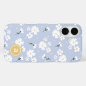 Niedliches Daisy Floral Custom Monogram Case-Mate iPhone Hülle (Rückseite (Horizontal))