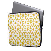 Niedliches Daisy Muster Mustard Gold und White Laptopschutzhülle (Vorderseite Links)