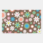 Niedliches Daisy-Muster Rechteckiger Aufkleber (Vorderseite)