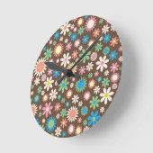 Niedliches Daisy-Muster Runde Wanduhr (Winkel)