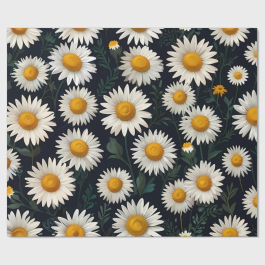 Niedliches Daisy Pattern blaues Wrapping Paper Geschenkpapier (Flach)