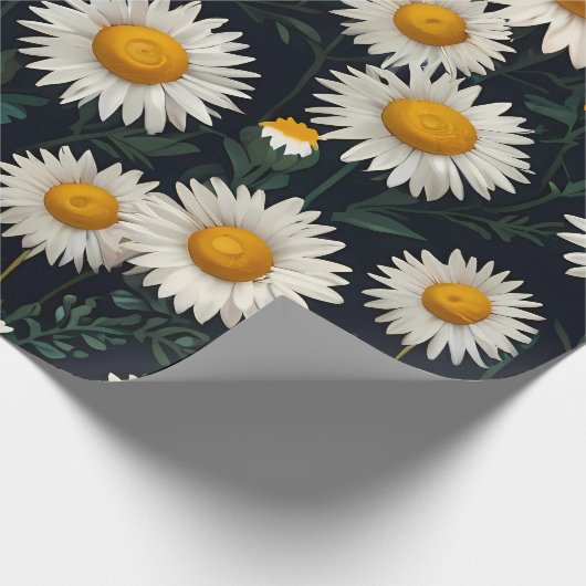 Niedliches Daisy Pattern blaues Wrapping Paper Geschenkpapier (Ecke)