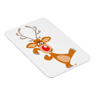 Niedliches Dancing Cartoon Rentier Flexible Magnet