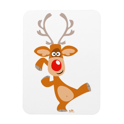 Niedliches Dancing Cartoon Rentier Flexible Magnet (Vertikal)