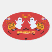 Niedliches Dancing Ghost Halloween Sticker (Vorderseite)