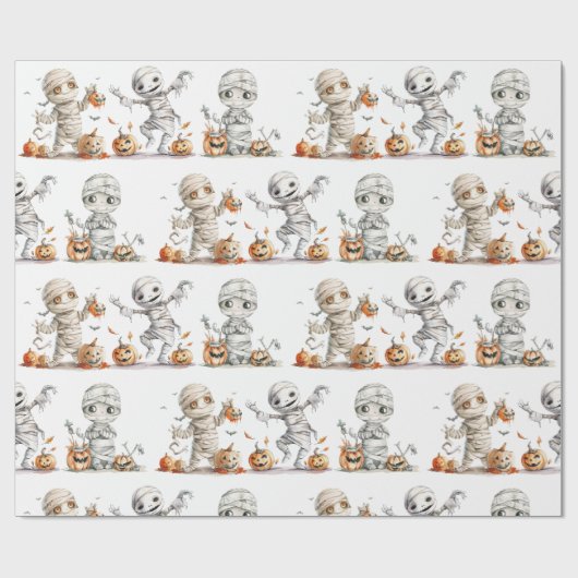 Niedliches Dancing Mummies Kids-Halloween-Party Geschenkpapier (Flach)