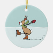 Niedliches Dancing Rentier Keramik Ornament (Vorne)