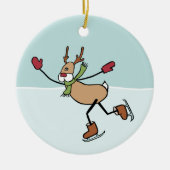 Niedliches Dancing Rentier Keramik Ornament (Vorne)