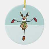 Niedliches Dancing Rentier Keramik Ornament (Vorne)