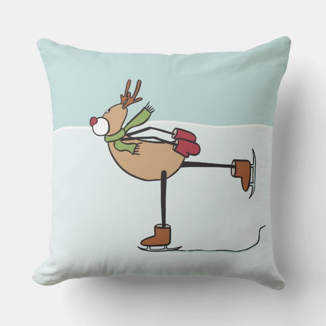 Niedliches Dancing Rentier Throw Kissen (Vorderseite)