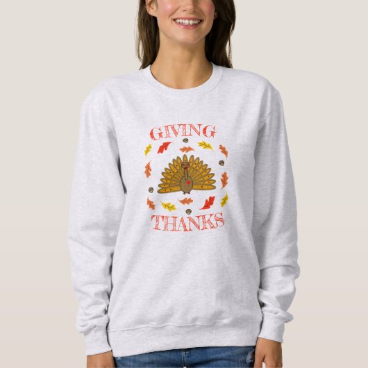 Niedliches Dankeschön an die türkischen Herbstlaub Sweatshirt (Vorderseite)