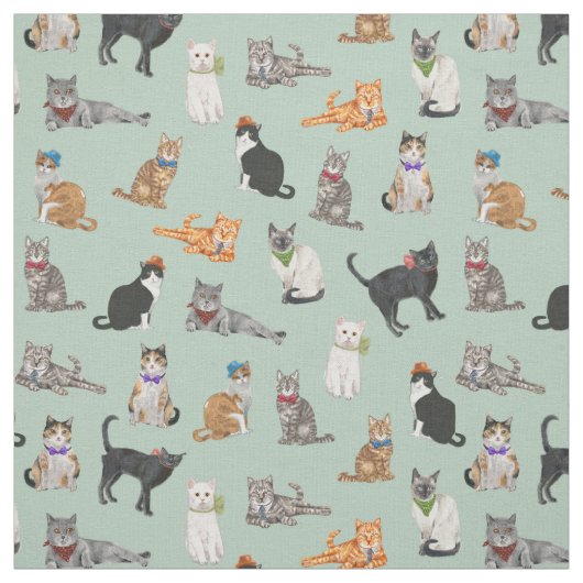Niedliches Dapper Kätzchen-Katzen-Muster Stoff (Muster)