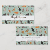 Niedliches Dapper Kätzchen-Katzen-Muster Visitenkarte (Vorne/Hinten)