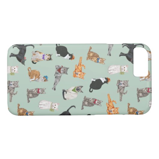 Niedliches Dapper Katzen-Muster Case-Mate iPhone Hülle (Rückseite (Horizontal))