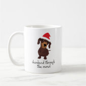Niedliches daschund durch die Schnee Kaffeetasse (Links)