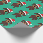 Niedliches Daschund Geschenkpapier (Ecke)