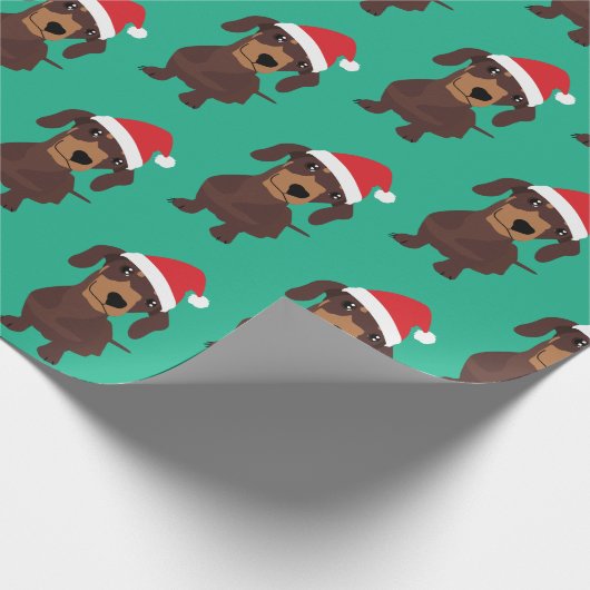 Niedliches Daschund Geschenkpapier (Ecke)